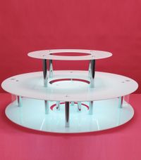 KC ELITTE - Trzypoziomowy podświetlany podest do fontanny czekoladowej, podstawa LED